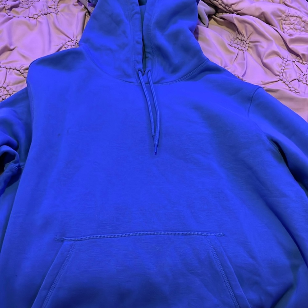 blue hoodie